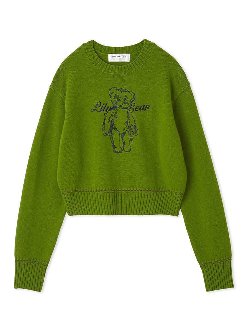LILY BROWN「Lily Bearエンブロイダリーニットトップス」|ニット・セーター|