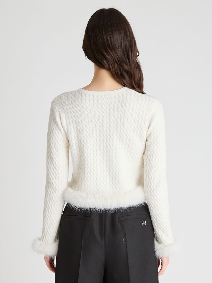 CELFORD「カシミア混ファートリムカーディガン」|カーディガン|