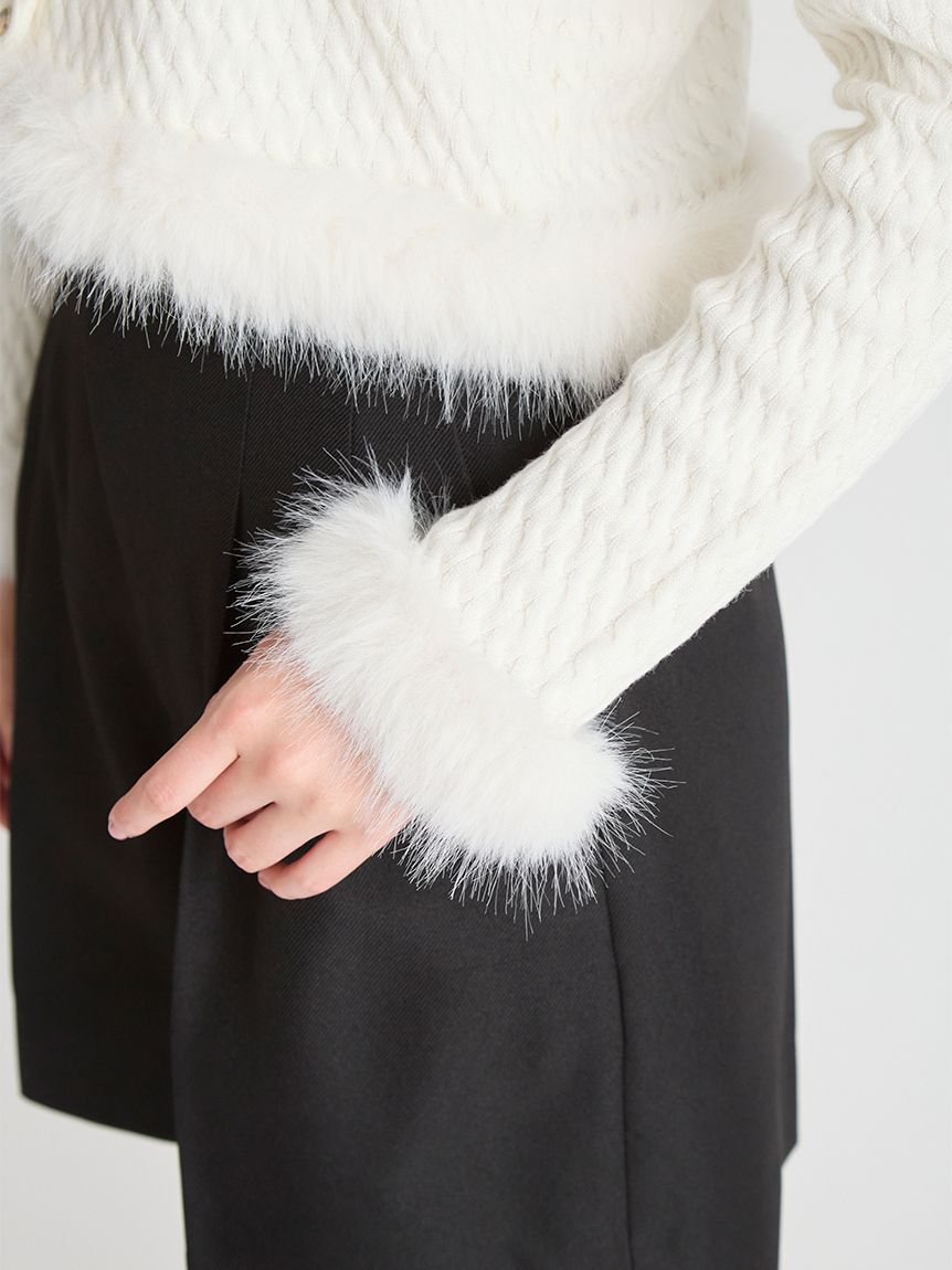 CELFORD「カシミア混ファートリムカーディガン」|カーディガン|