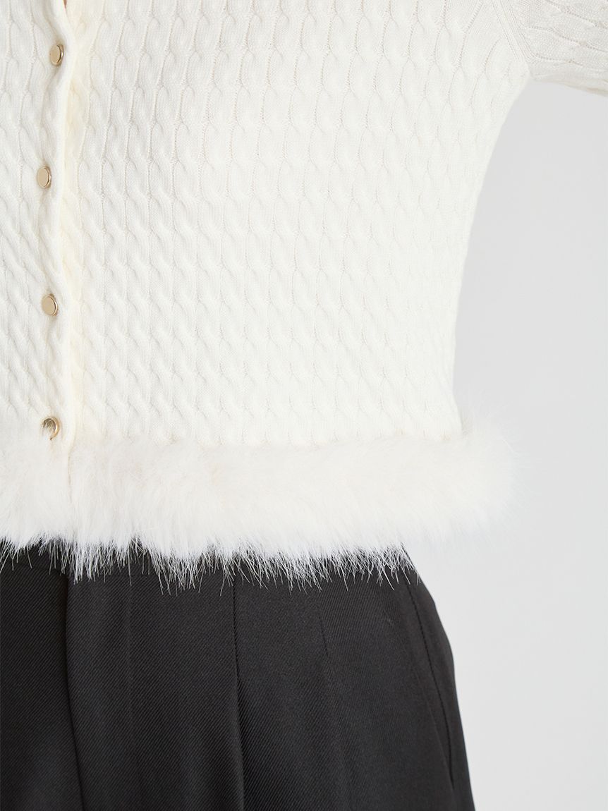 CELFORD「カシミア混ファートリムカーディガン」|カーディガン|