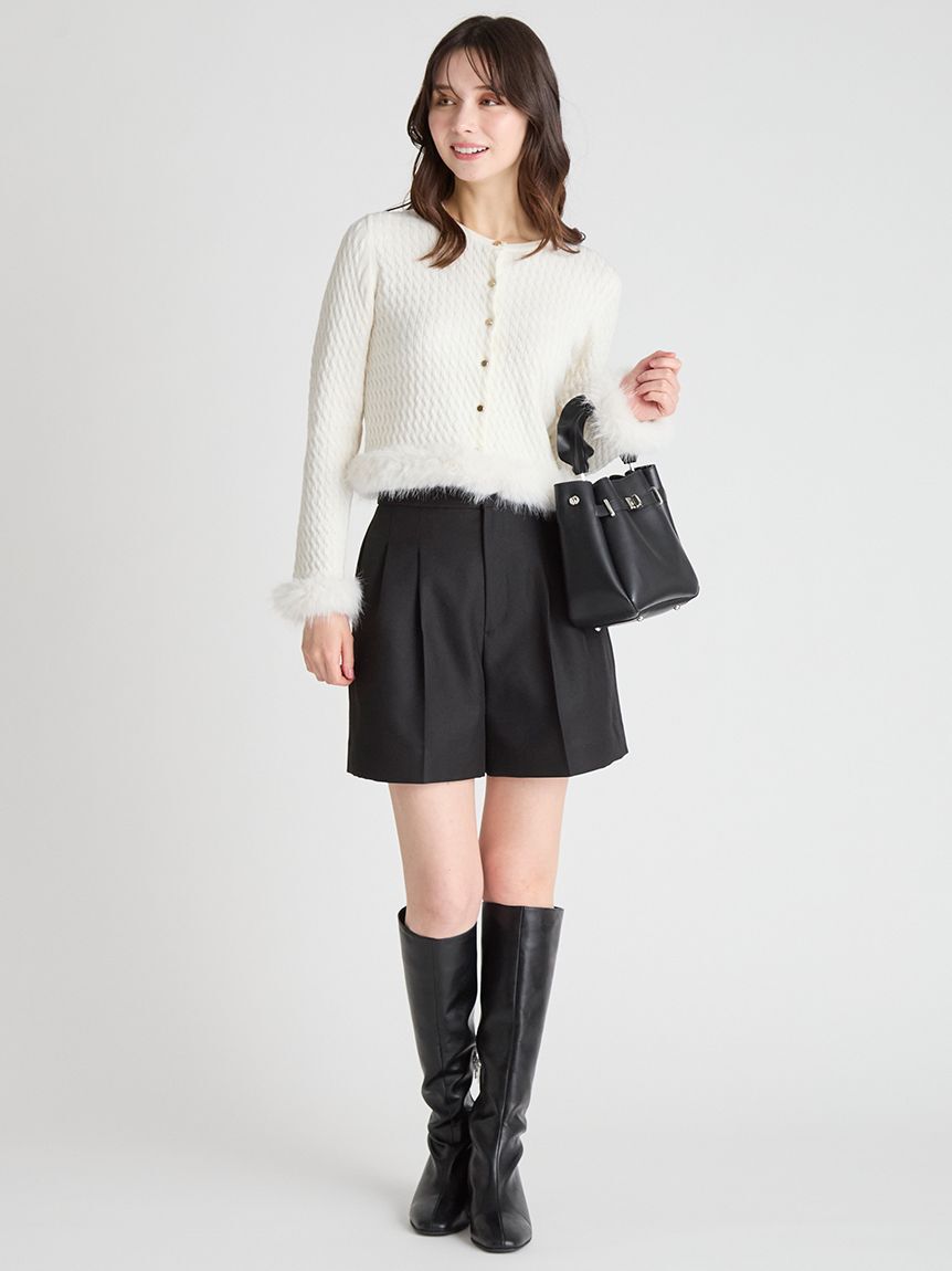 CELFORD「カシミア混ファートリムカーディガン」|カーディガン|