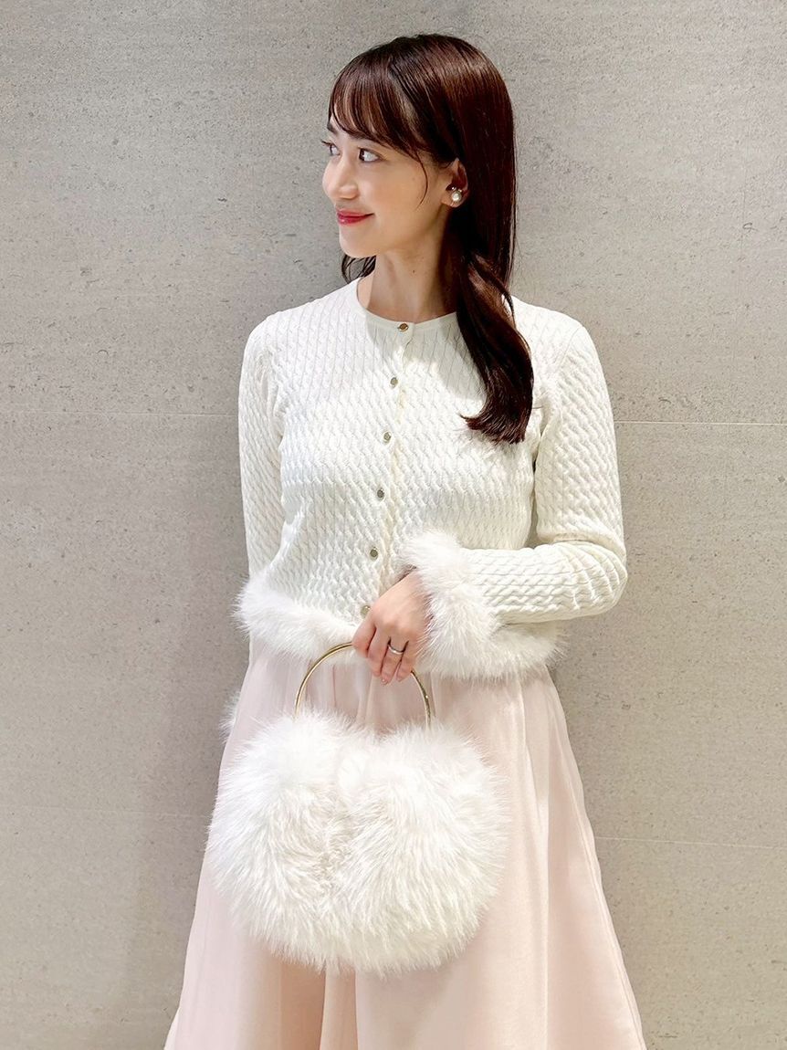 CELFORD「カシミア混ファートリムカーディガン」|カーディガン|