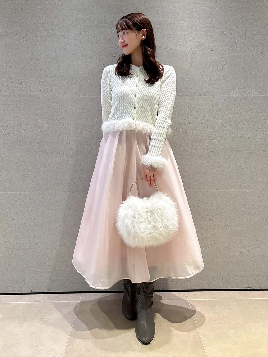 CELFORD「カシミア混ファートリムカーディガン」|カーディガン|