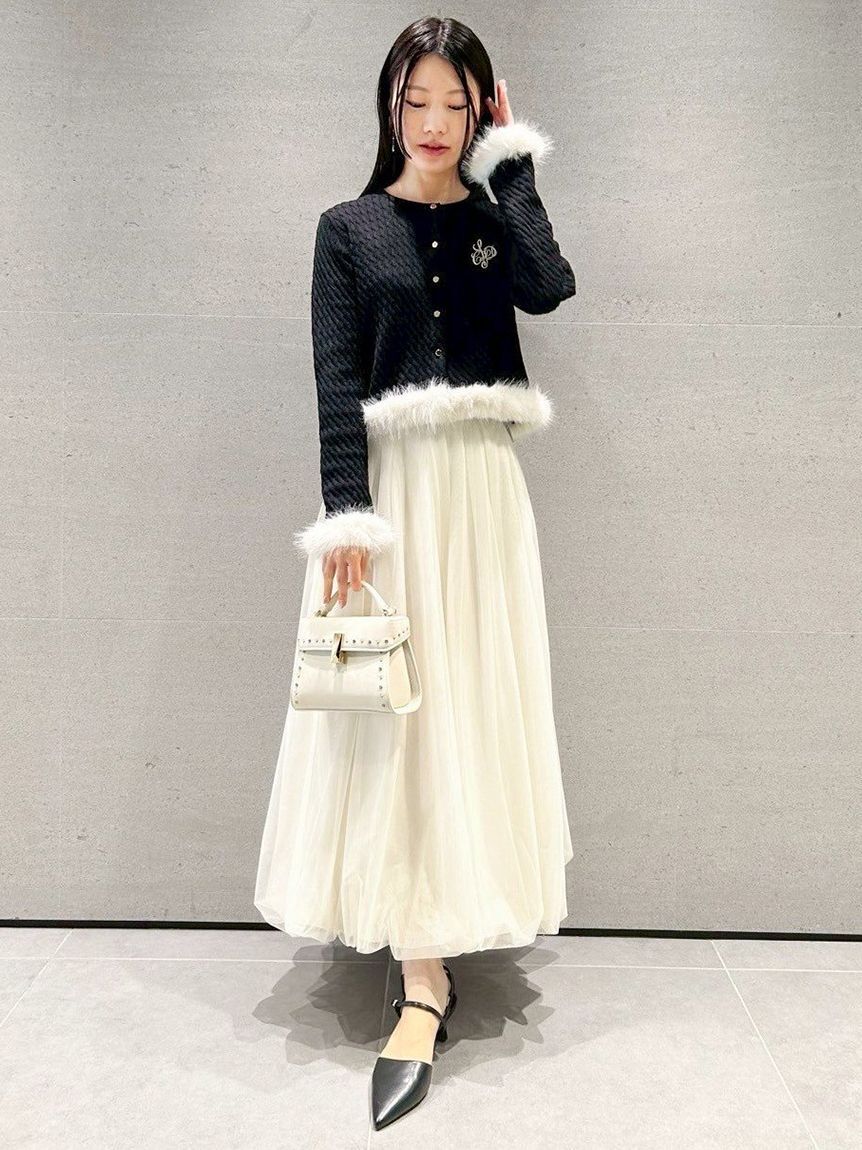 CELFORD「カシミア混ファートリムカーディガン」|カーディガン|