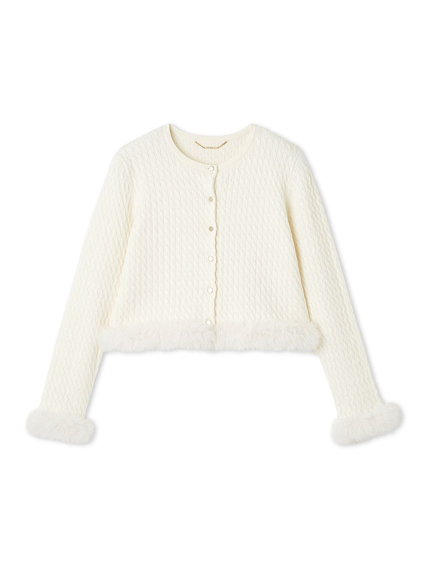 CELFORD「カシミア混ファートリムカーディガン」|カーディガン|