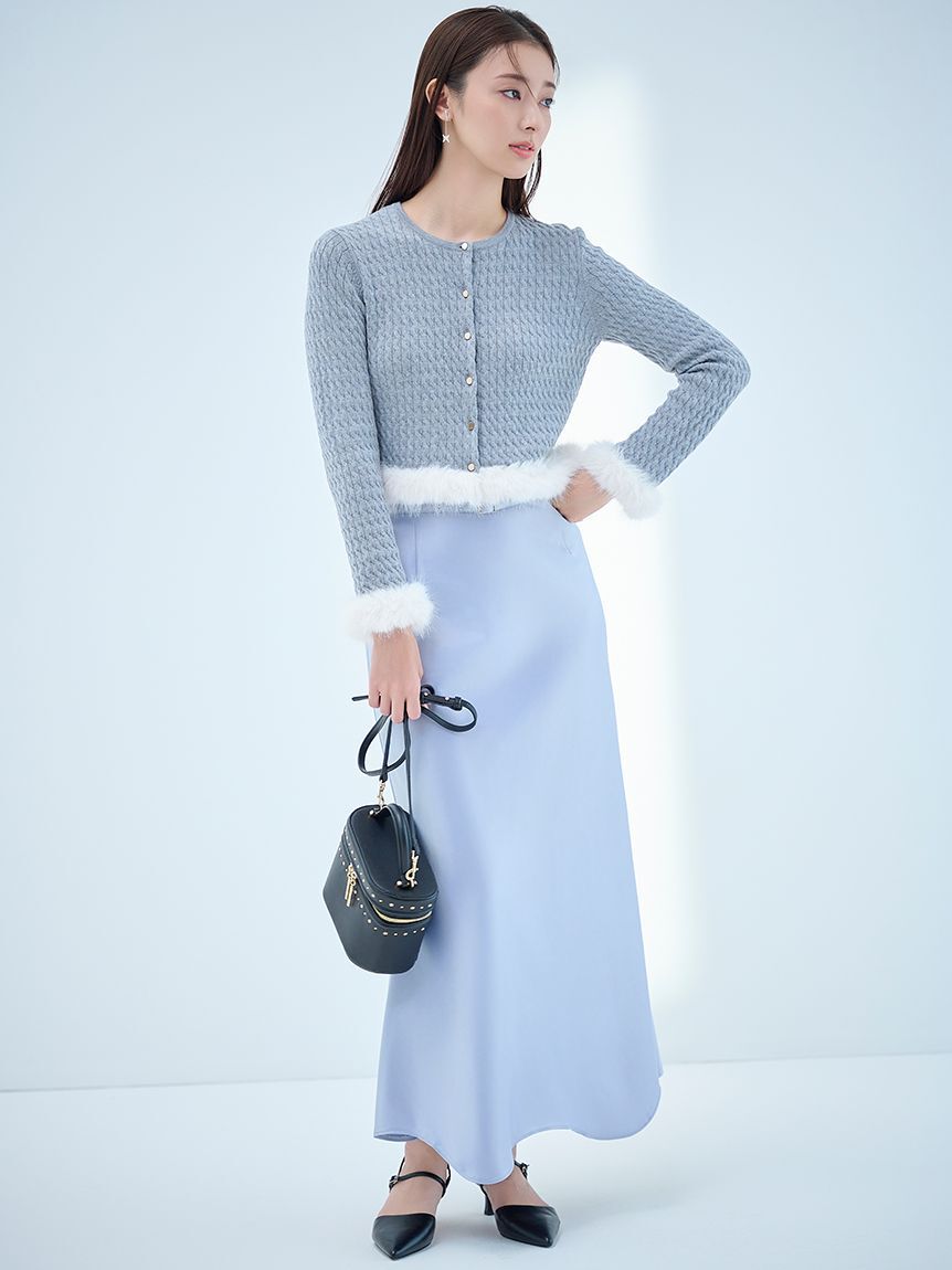 CELFORD「カシミア混ファートリムカーディガン」|カーディガン|