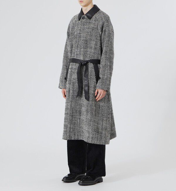  「ロービングヘリンボン ベルテッド ステンカラーウールコート」|その他|