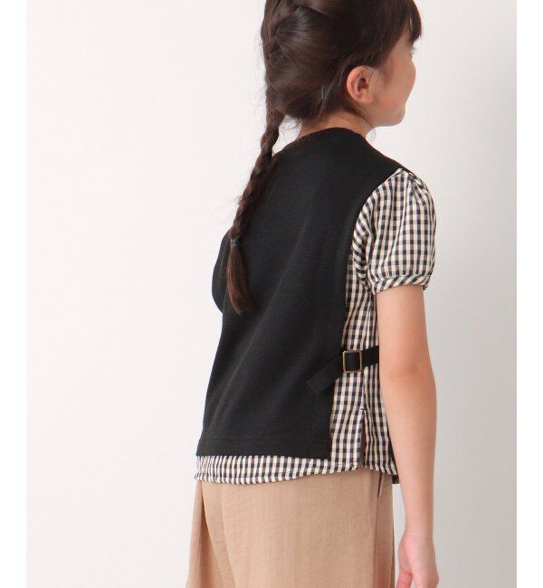 ikka kids「【キッズ】ワッフルベストフェイクレイヤードプルオーバー（100~160cm）」|Tシャツ・カットソー|