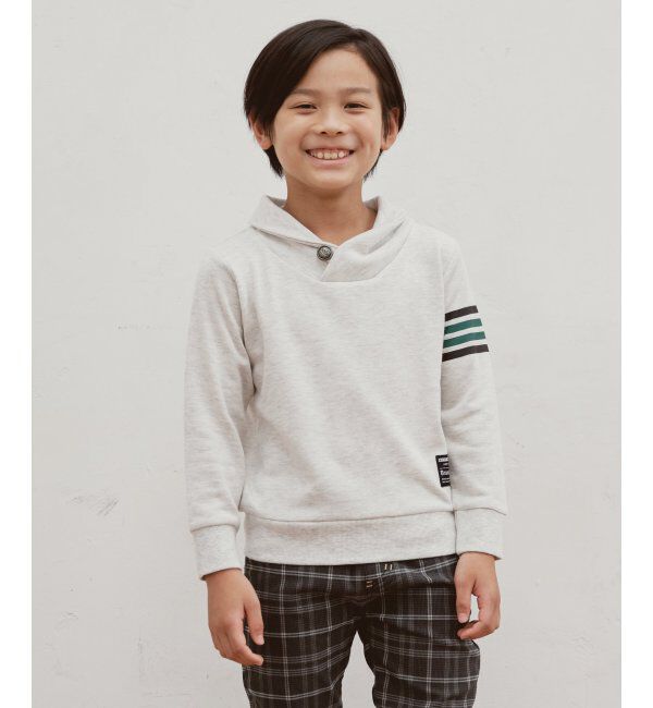 ikka kids「【キッズ】コンチョボタンショール襟トレーナー（100~160cm）」|Tシャツ・カットソー|