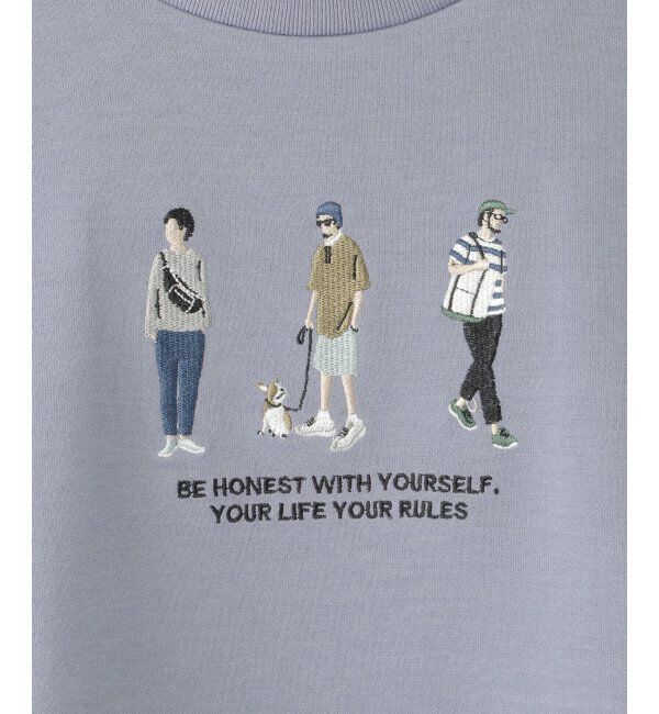 ikka kids「【親子おそろい】裾レイヤー刺繍Tシャツ（120~160cm）」|Tシャツ・カットソー|