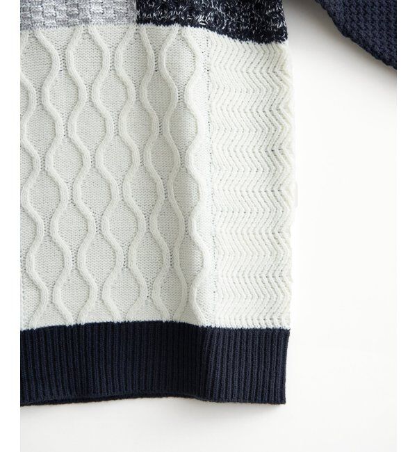 ikka「ブロックスメランジジャカードニット」|プルオーバー|