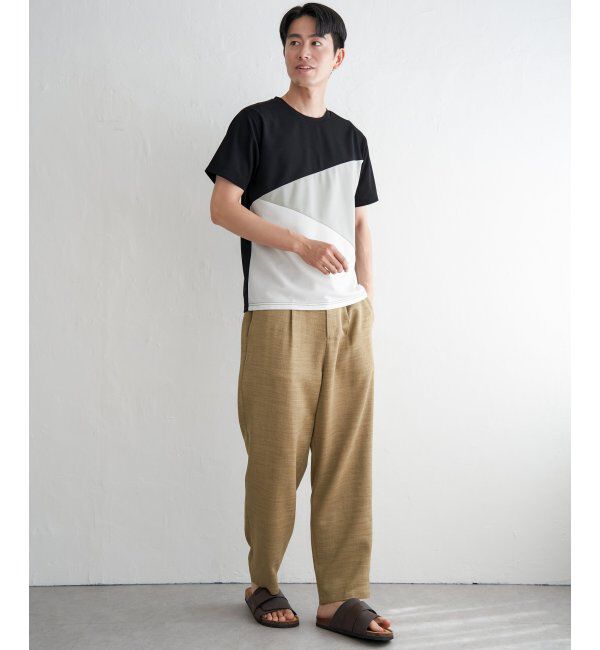 ikka「【接触冷感／吸水速乾】マルチファンクション斜め切り替えTシャツ」|Tシャツ・カットソー|