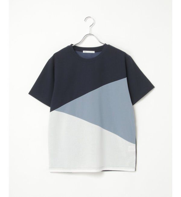 ikka「【接触冷感／吸水速乾】マルチファンクション斜め切り替えTシャツ」|Tシャツ・カットソー|