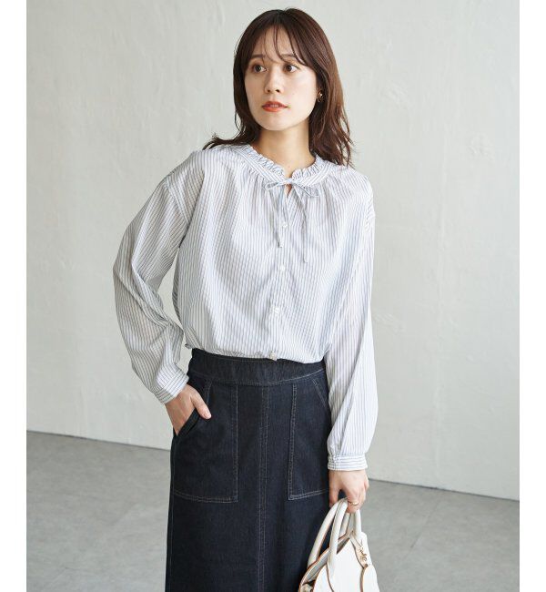ikka「襟フリルリボン2WAYブラウス」|シャツ・ブラウス|
