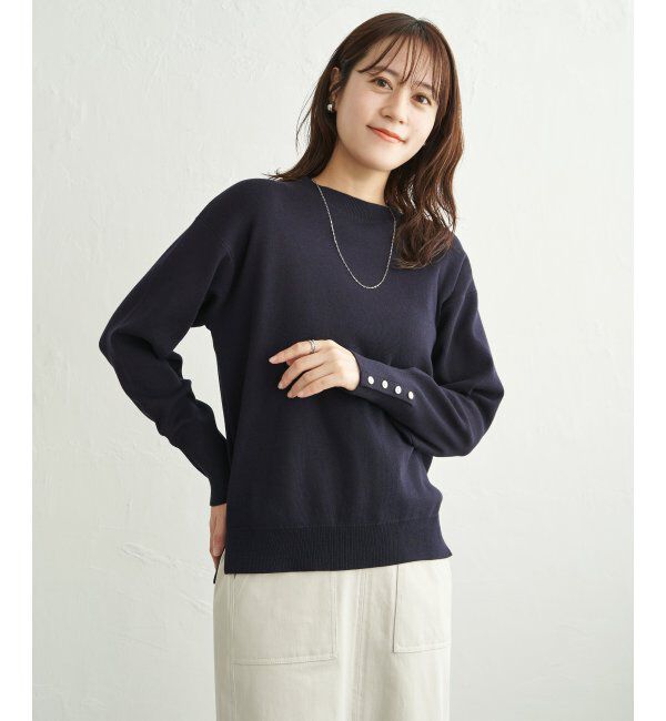 ikka「コットンMIXニットプルオーバー」|プルオーバー|ネイビーブルー