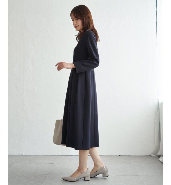 IKKA LOUNGE「カットジョーゼットウエストタブワンピース」|ドレス|