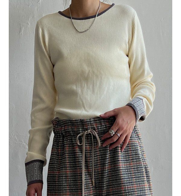 Lbc with Life「袖ジャカードリブニット」|カーディガン|