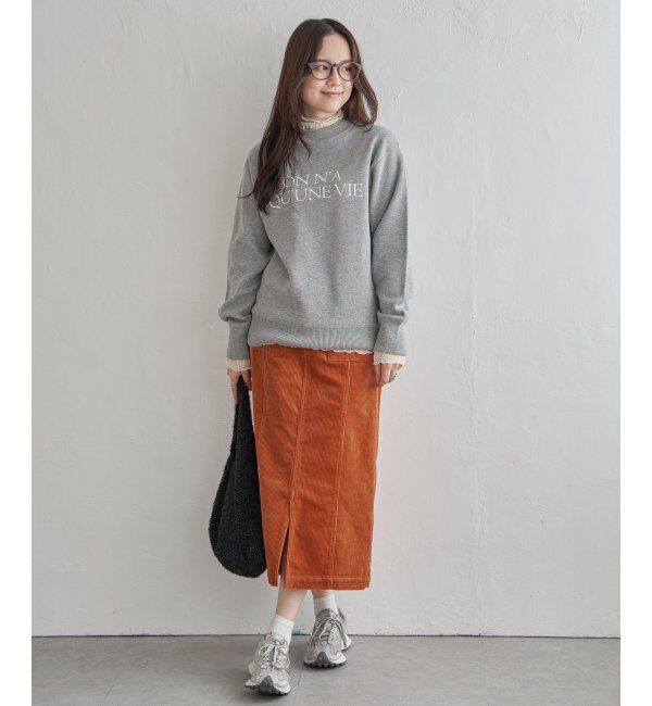 Lbc with Life「スウェットライクロゴプリントニット」|カーディガン|