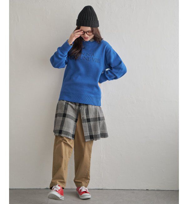 Lbc with Life「スウェットライクロゴプリントニット」|カーディガン|