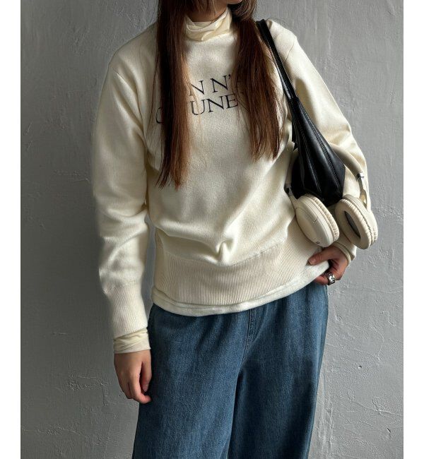 Lbc with Life「スウェットライクロゴプリントニット」|カーディガン|