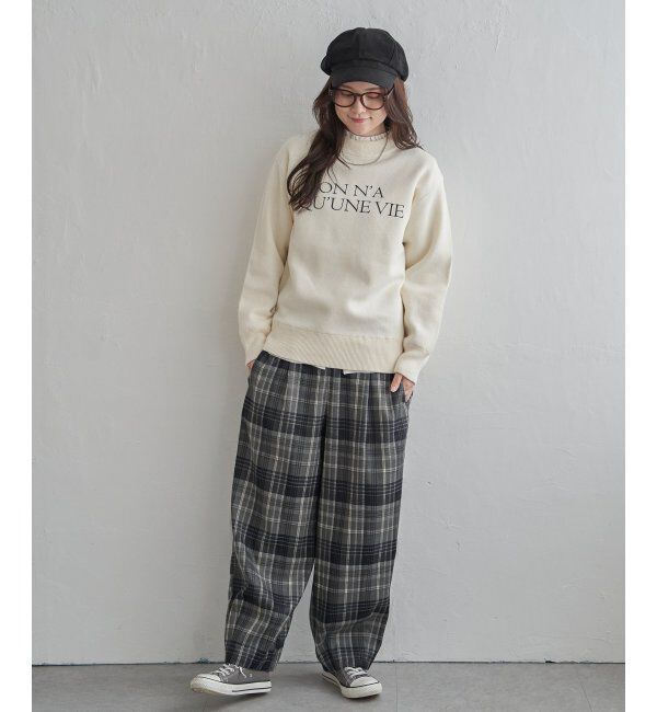 Lbc with Life「スウェットライクロゴプリントニット」|カーディガン|