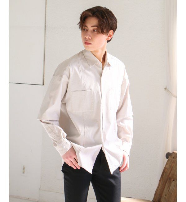VENCE share style「レイヤードBIGシャツ」|シャツ・ブラウス|ベージュ