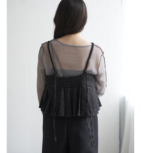 VENCE share style「サマーツイードプリーツキャミソール」|シャツ・ブラウス|
