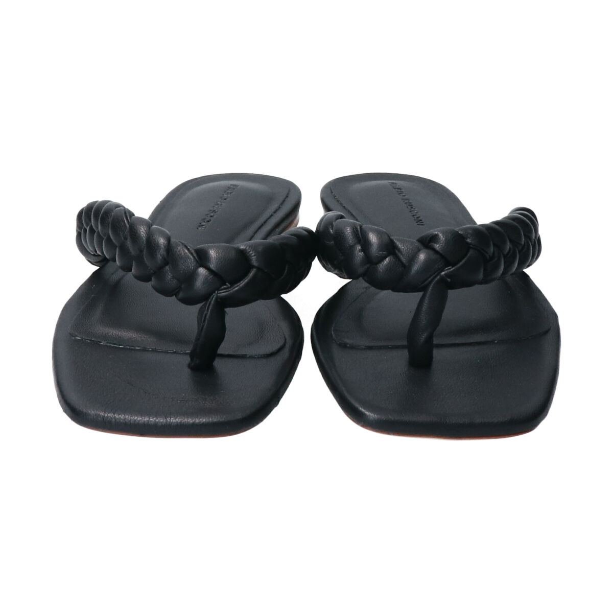 FABIO RUSCONI 「【FABIO RUSCONI】スクエアトウウーブンレザートングサンダル」|サンダル|