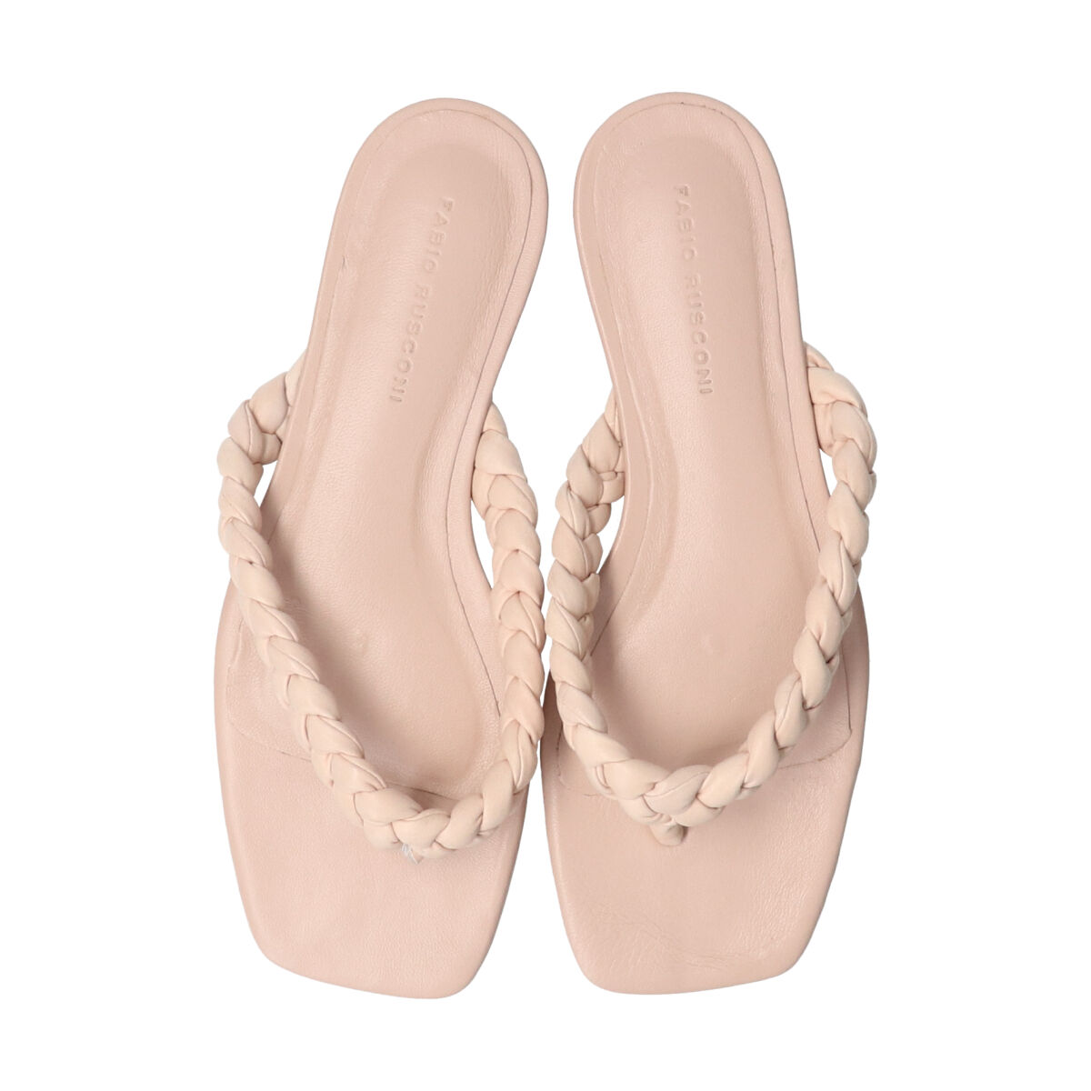 FABIO RUSCONI 「【FABIO RUSCONI】スクエアトウウーブンレザートングサンダル」|サンダル|