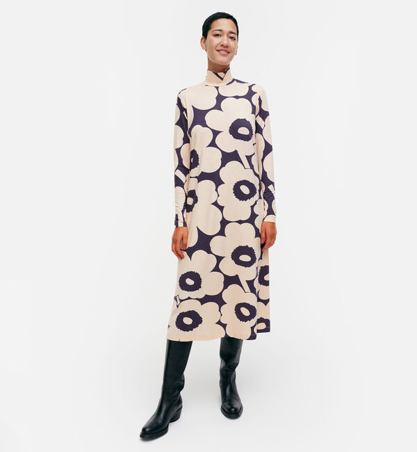 Marimekko「Cavea Unikko ワンピース」|ワンピース|ﾊﾞｲｵﾚｯﾄ&times;ﾗｲﾄﾋﾟﾝｸ