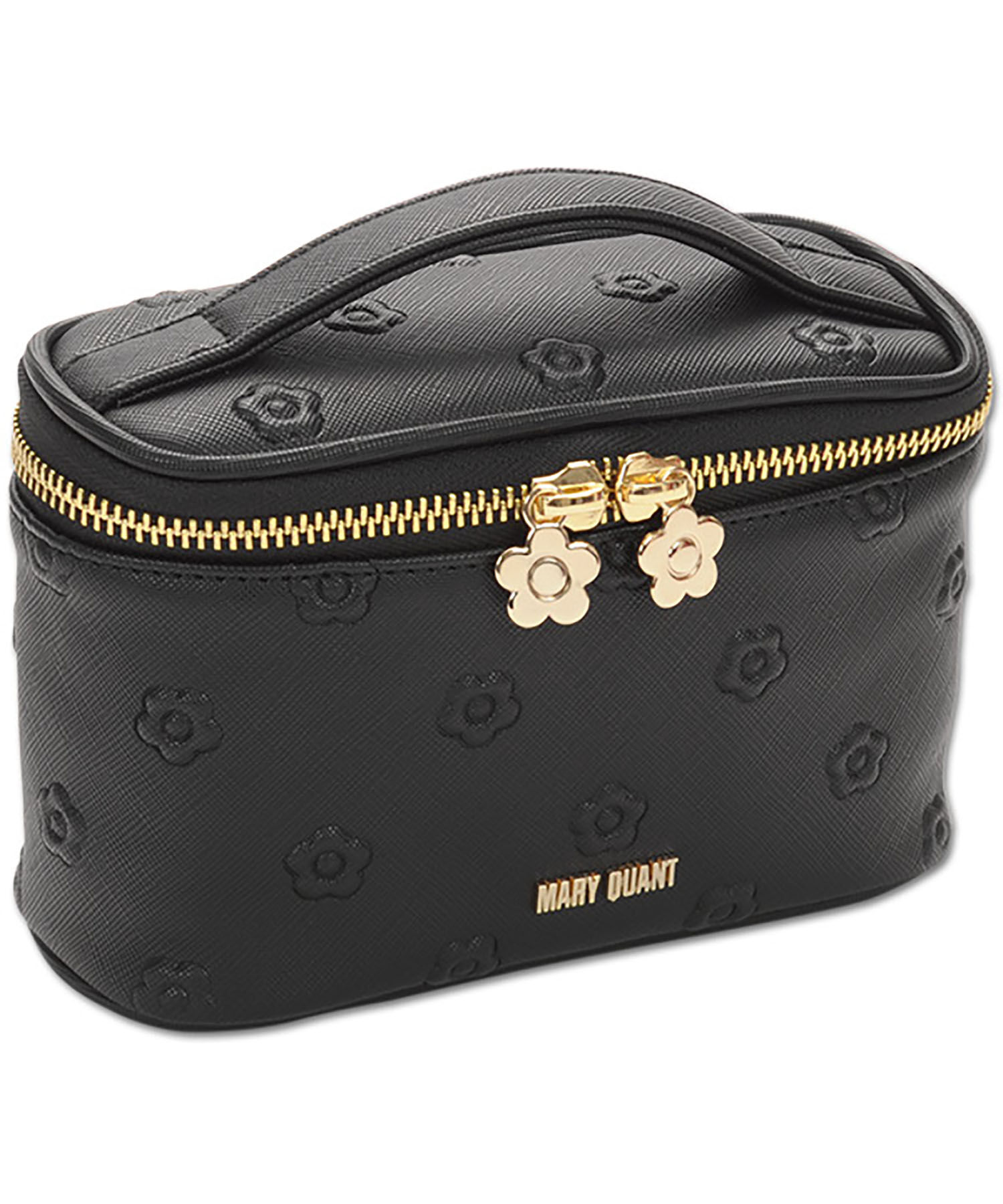 MARY QUANT「シンプルエンボスデイジーバニティ」|ポーチ|ブラック