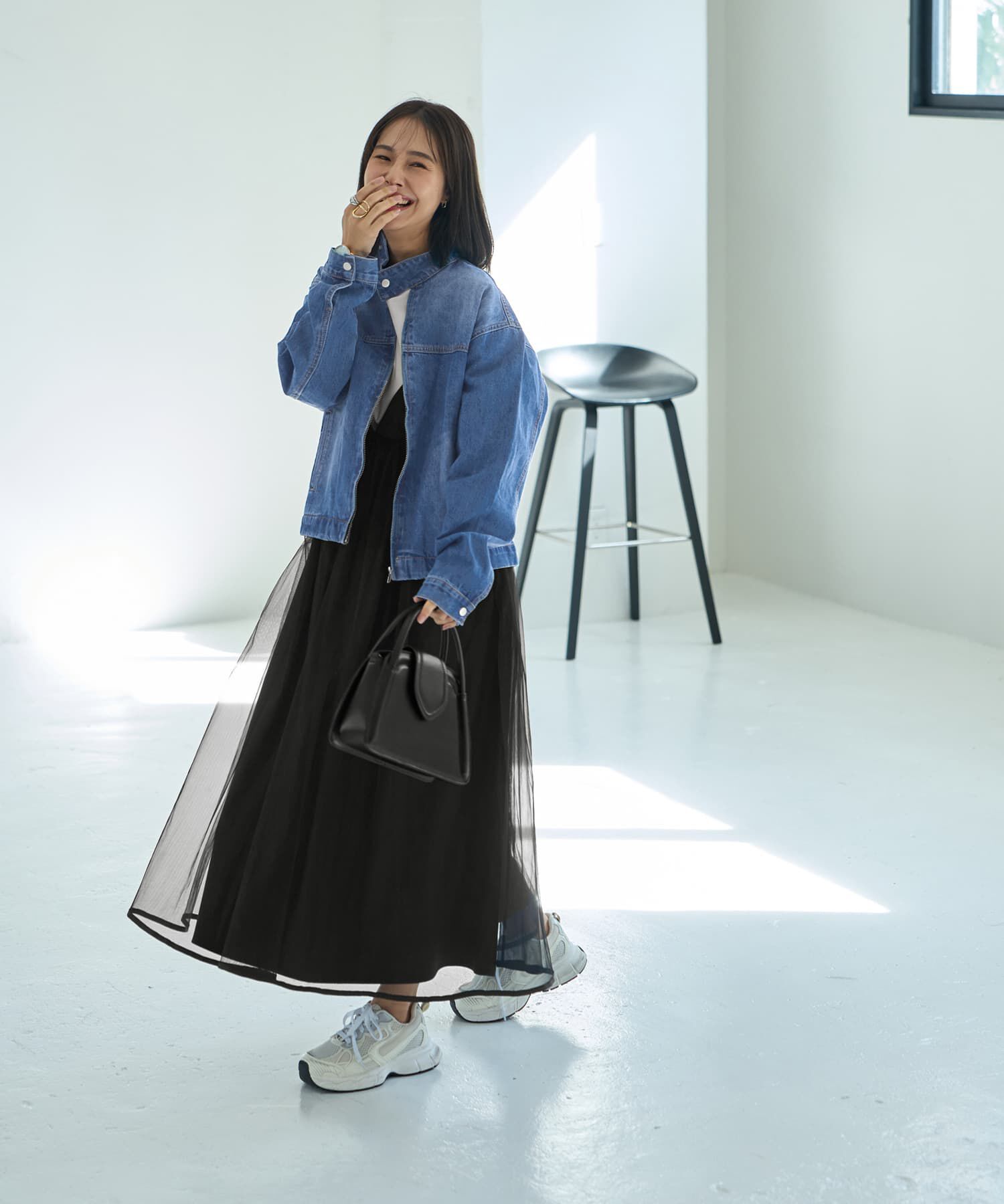 STYLE DELI「【LUXE】チュールギャザーキャミ型ワンピース」|ジャンパースカート|