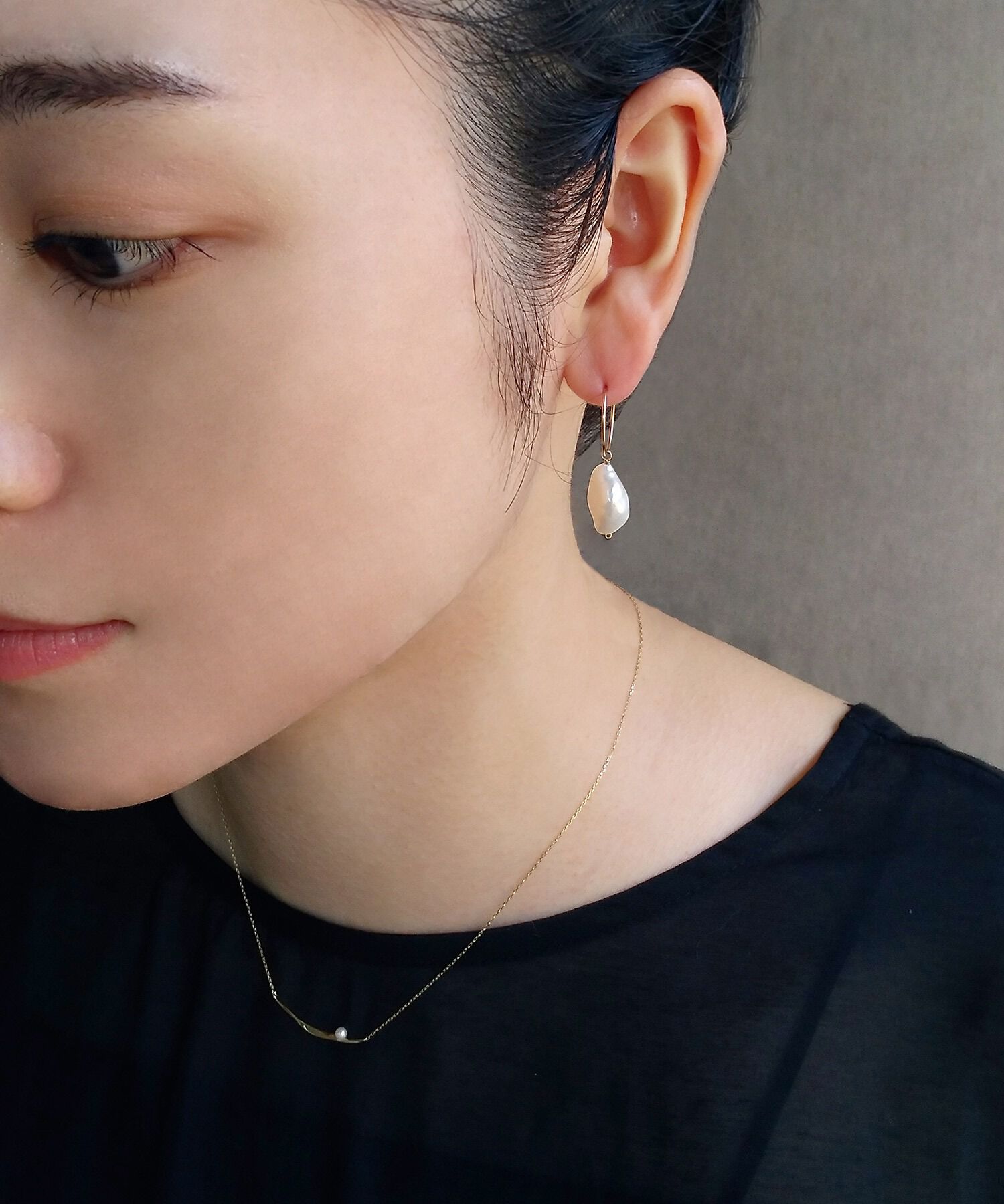  「K10pearlひねりパールネックレス」|ネックレス|