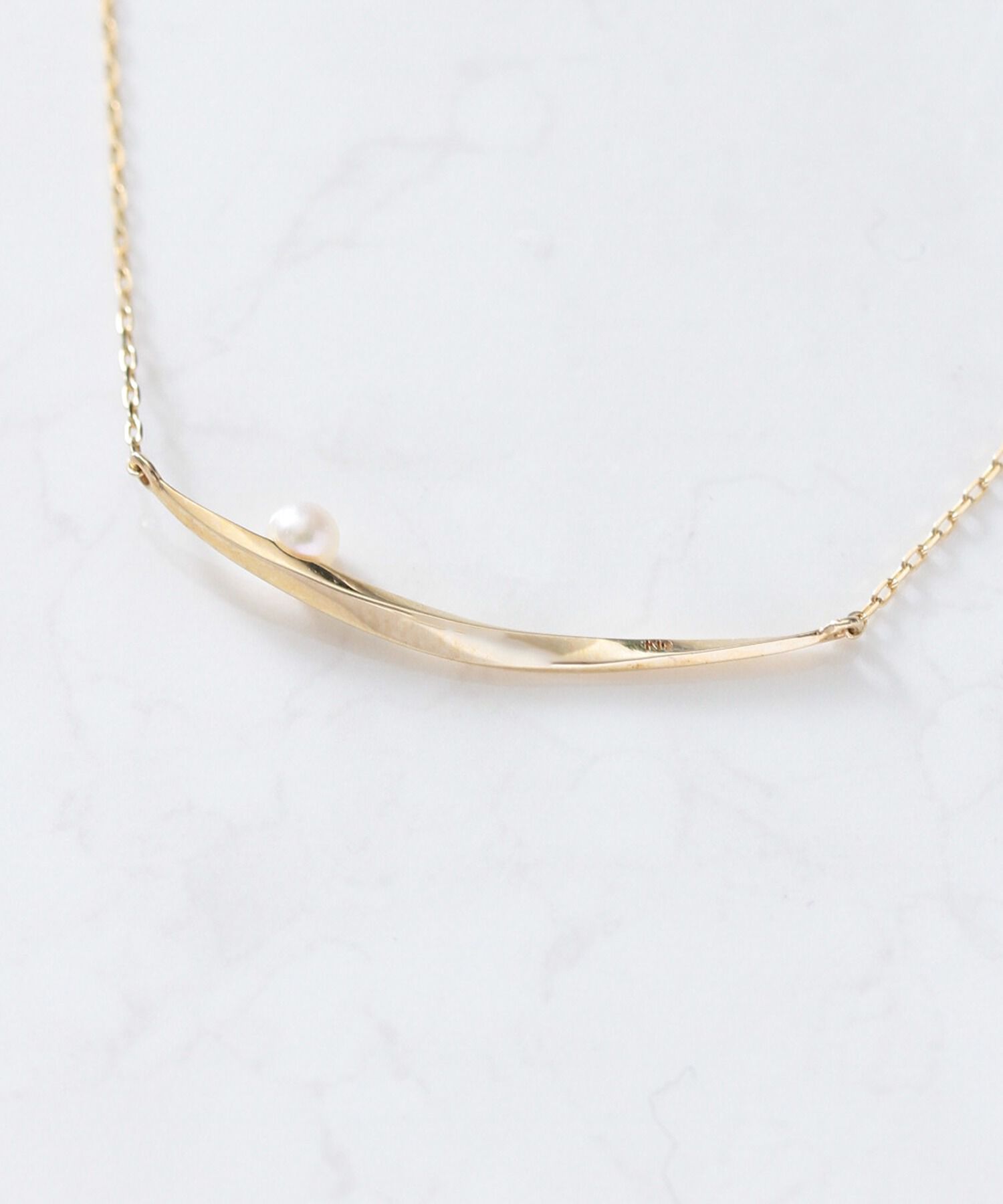  「K10pearlひねりパールネックレス」|ネックレス|