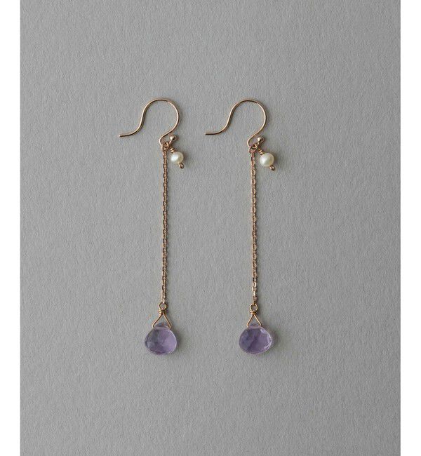 ete「パール/ナチュラルストーン ピアス」|ピアス|ピンクゴールド