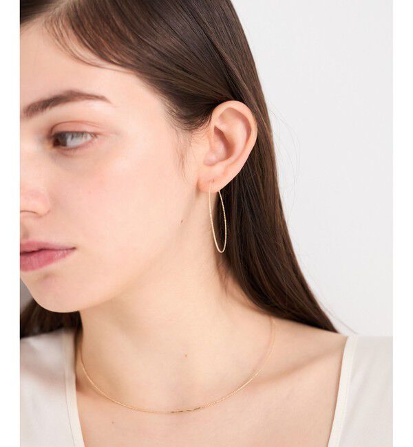 ete「[フロート] K10YG ワイヤー フープピアス ミディアム」|ピアス|