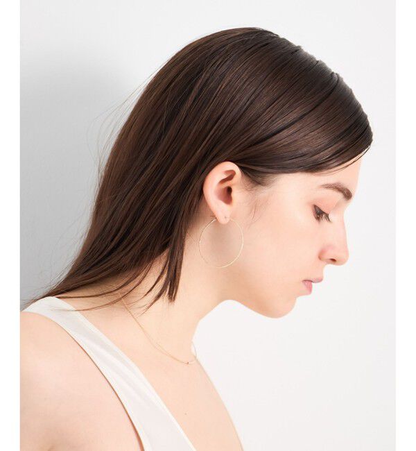 ete「[フロート] K10YG ワイヤー フープピアス ミディアム」|ピアス|