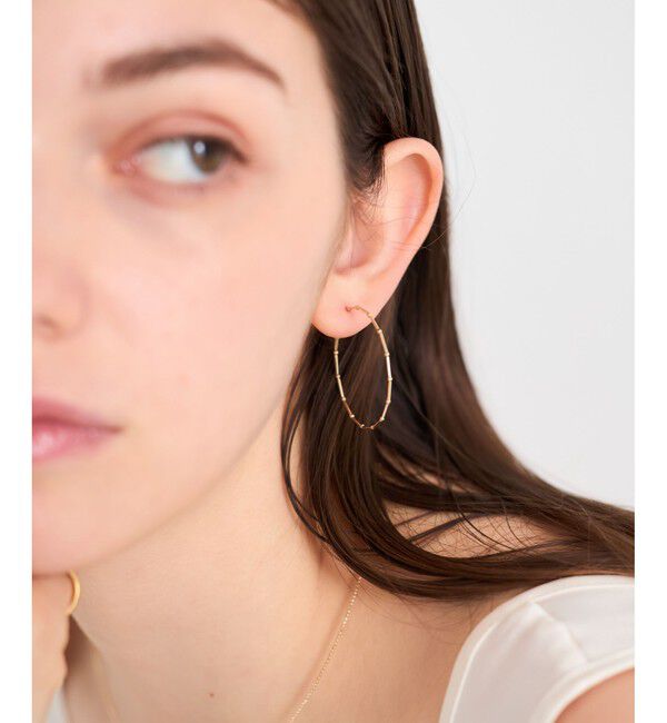 ete「[フロート] K10YG ステーション ワイヤー フープピアス」|ピアス|