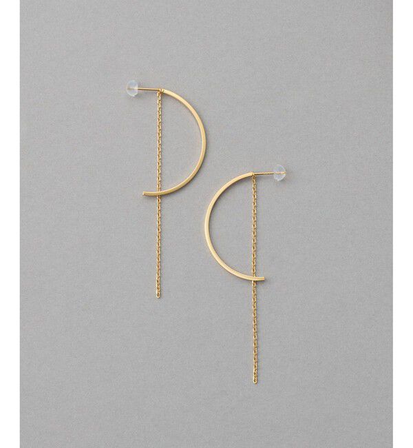 ete「アーチ/チェーン ピアス」|ピアス|イエローゴールド