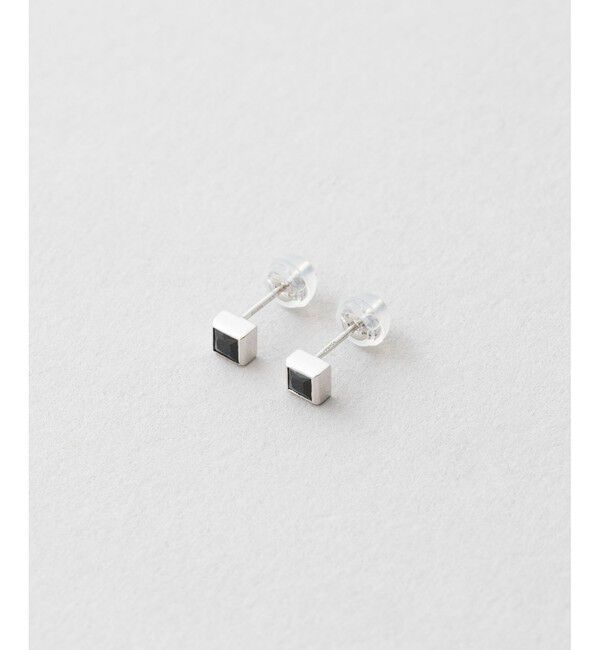 Jouete「K10WG ピアス ブラックカルセドニー」|ピアス|