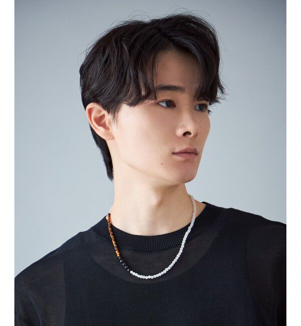 Jouete「[ジェム] ネックレス ブラックカルセドニー&times;タイガーアイ&times;クォーツ」|ネックレス|