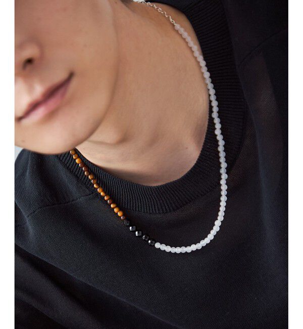 Jouete「[ジェム] ネックレス ブラックカルセドニー&times;タイガーアイ&times;クォーツ」|ネックレス|