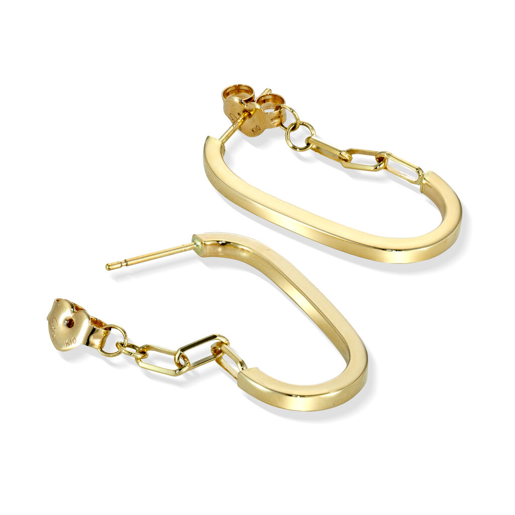 STAR JEWELRY「CLIP CHAIN HOOP PIERCED EARRINGS(L)」|ピアス|