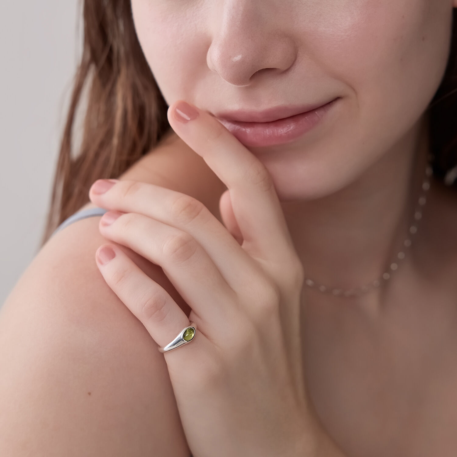 NOJESS「シルバーペリドットピンキーリング」|リング|