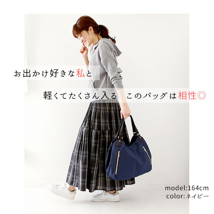 BACKYARD FAMILY「トートバッグ レディース 軽い 通販 ナイロン おしゃれ かわいい ファスナー 縦型 通勤 通学」|トートバッグ|