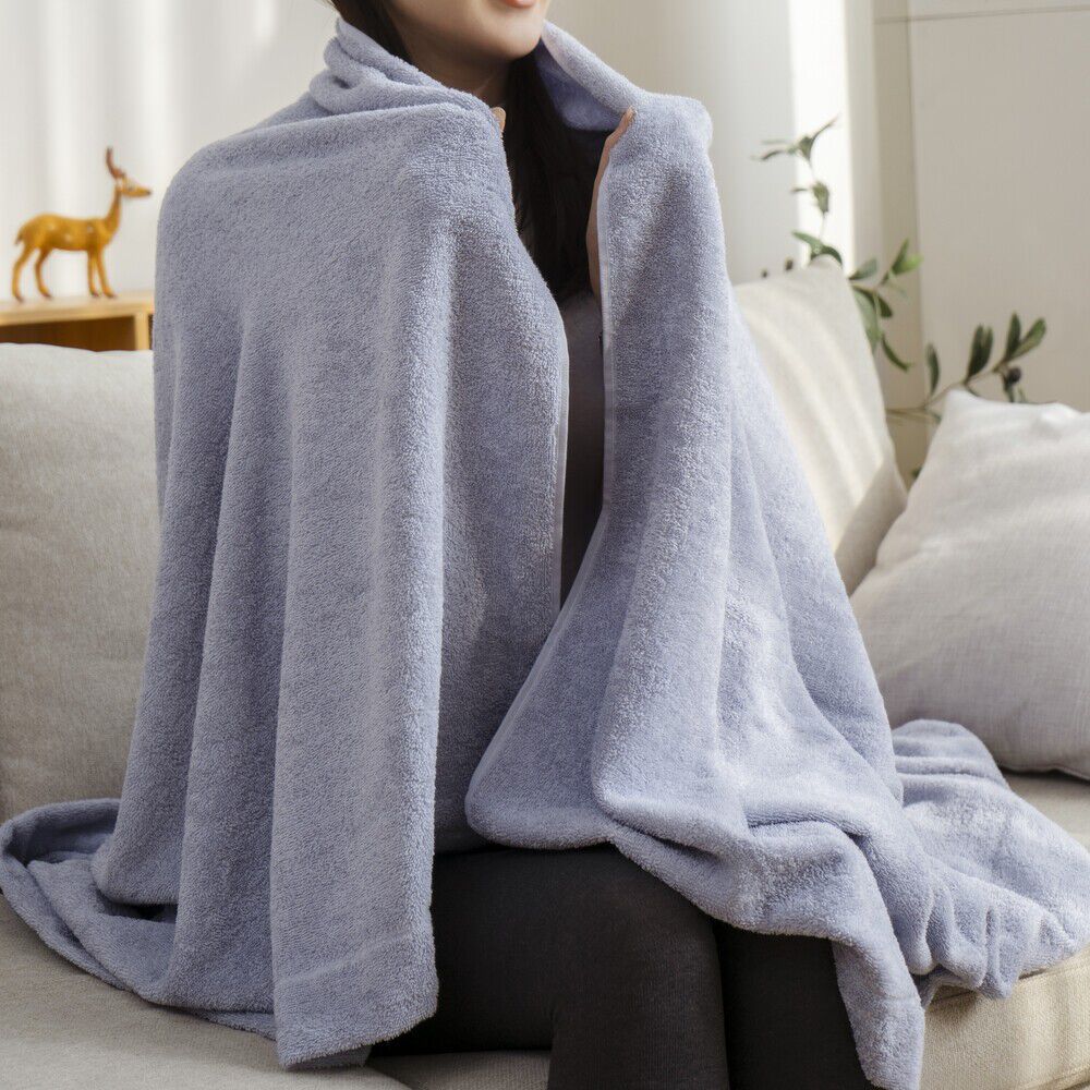 BACKYARD FAMILY「タオルケット 綿100％ シングル 通販 コットンタオルケット ケット 大判タオルケット 毛布」|ブランケット|ブルー1