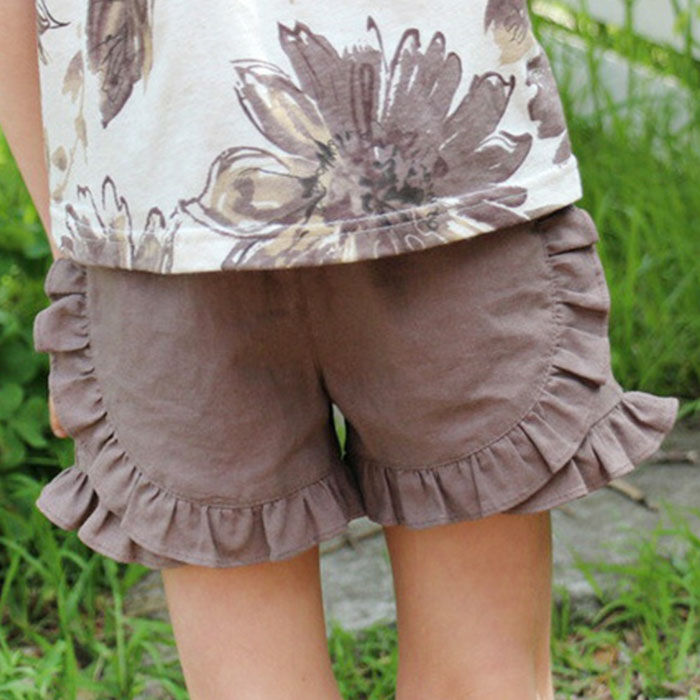 BACKYARD FAMILY「Rora ショートパンツ キッズ 通販 ローラ ハーフパンツ ライン フリル コットンリネン 綿麻」|その他|