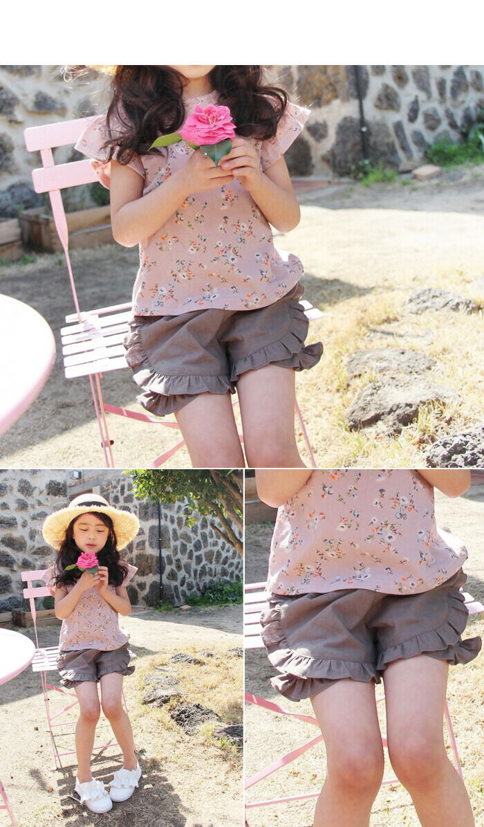 BACKYARD FAMILY「Rora ショートパンツ キッズ 通販 ローラ ハーフパンツ ライン フリル コットンリネン 綿麻」|その他|