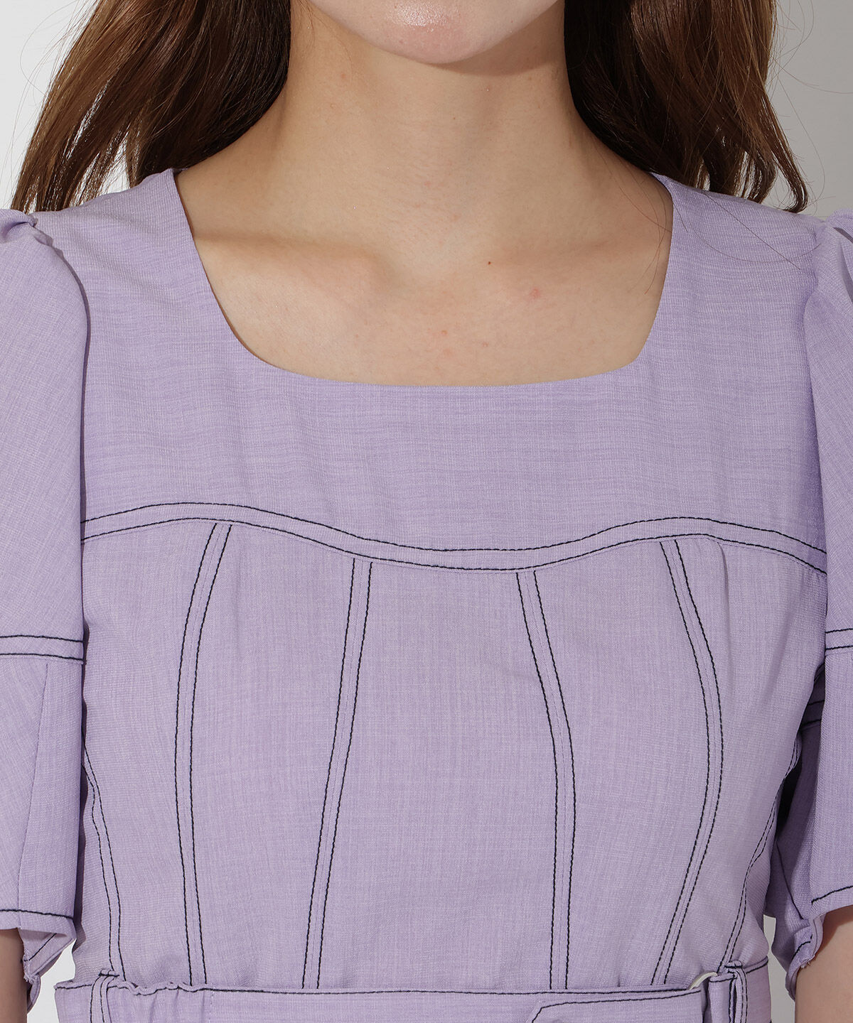 アンドクチュール「コルセットパフスリーブワンピース」|ワンピース|