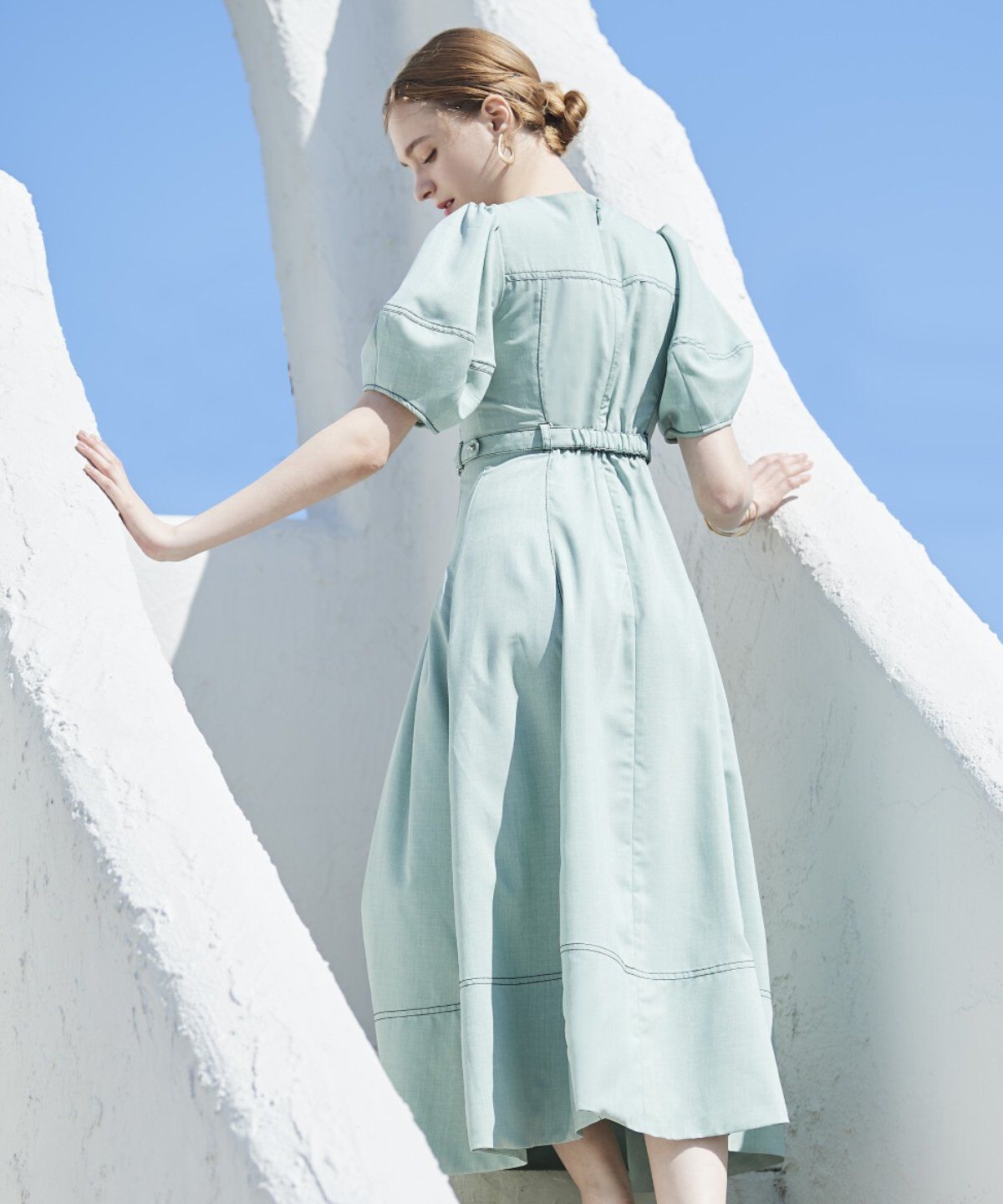 アンドクチュール「コルセットパフスリーブワンピース」|ワンピース|